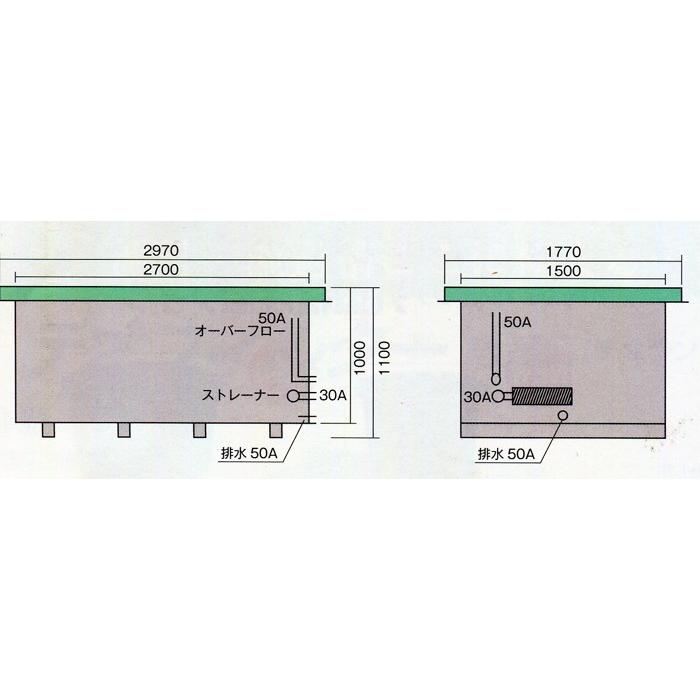 FRP水槽 内寸1360×760×280 黒×グレーのツートン 楽天市場】☆テクノ販売 FRP水槽 600M＋FRP濾過槽 M型 スノコ付