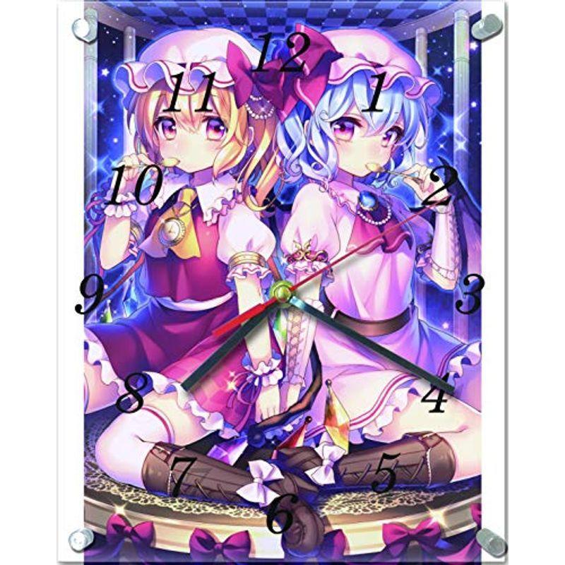 無料発送 フランドール レミリア 東方project ガラス製 26 Kotakan 25 ｃｍ 縦型 時計 置 掛 置き時計 Hassoncaterers Com