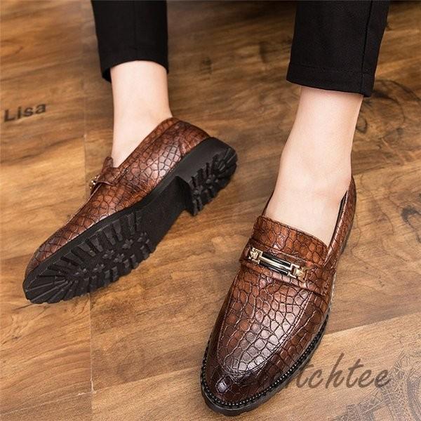 ローファー 革靴 メンズ おしゃれ レザー ビジネスシューズ スリッポン 皮靴 紳士靴 カジュアル 結婚式 ヘビ柄 008 Cl Wj2102 Inotenka 通販 Yahoo ショッピング