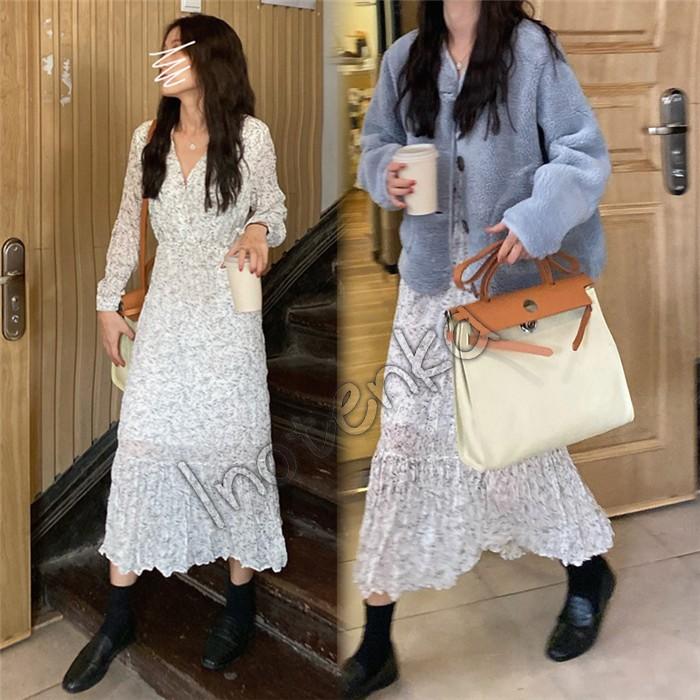 フリースコート レディース もこもこ ワンピース ボアコート 可愛い ショート丈 秋冬 アウター 防寒着 通学 ビッグシルエット 052 Jtfs 27 Inotenka 通販 Yahoo ショッピング