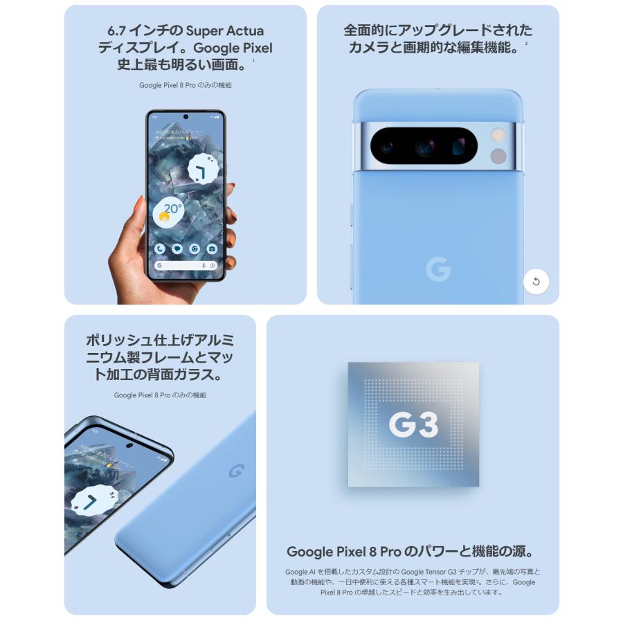 Google SIMフリー Pixel 8 Pro 128GB ポーセリン [Porcelain Google SIMフリー Pixel 8 Pro 128GB ポーセリン [Porcelain