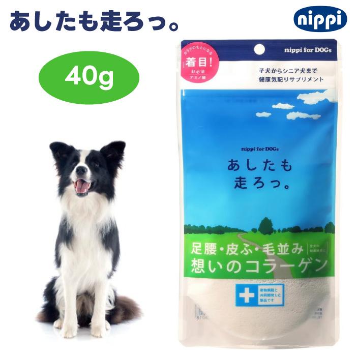 ニッピ あしたも走ろっ。 40g 足腰想いのコラーゲン 牛由来 犬用 