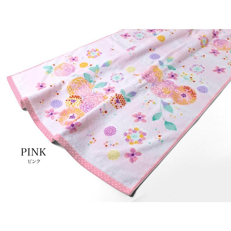 今治産 大判バスタオル 約84×138cm 日本製 花柄プリント 今治産 大判バスタオル 約84×138cm 日本製 花柄プリント