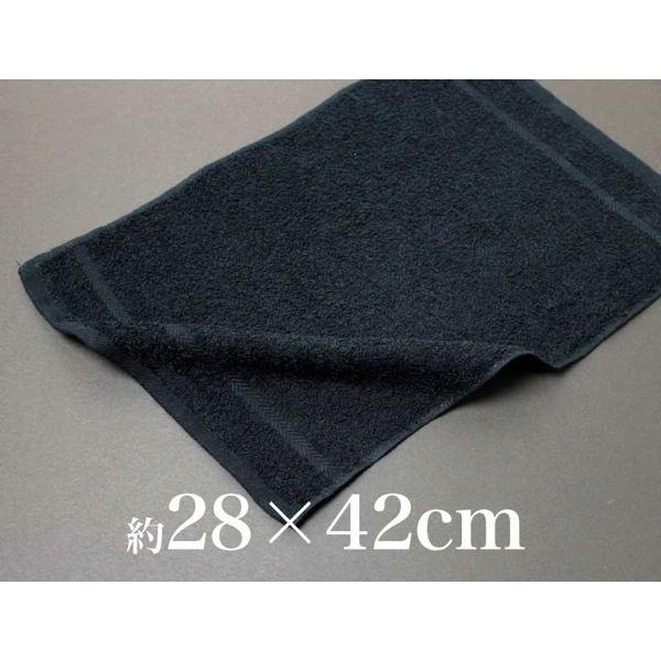 国産 黒 おしぼり ソフト加工 約28×42cm 100匁 日本製 ブラック 120枚セットの画像