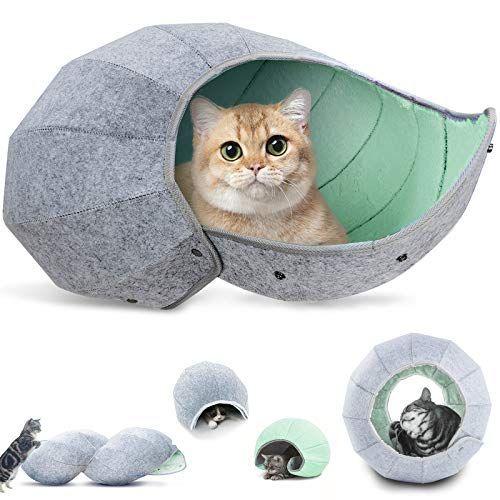 K?1猫 ベッド ドーム 猫ハウス キャットハウス 猫 トンネル おもちゃ 猫 ボール ネコ ハウス ペットハウス 8 in 1多機能 かわ キャットハウス