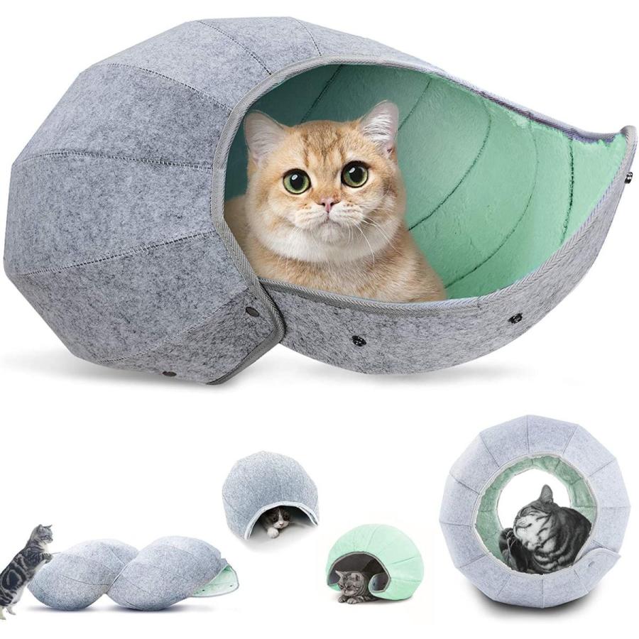 K?1猫 ベッド ドーム 猫ハウス キャットハウス 猫 トンネル おもちゃ 猫 ボール ネコ ハウス ペットハウス 8 in 1多機能 かわ｜akinaishop｜03