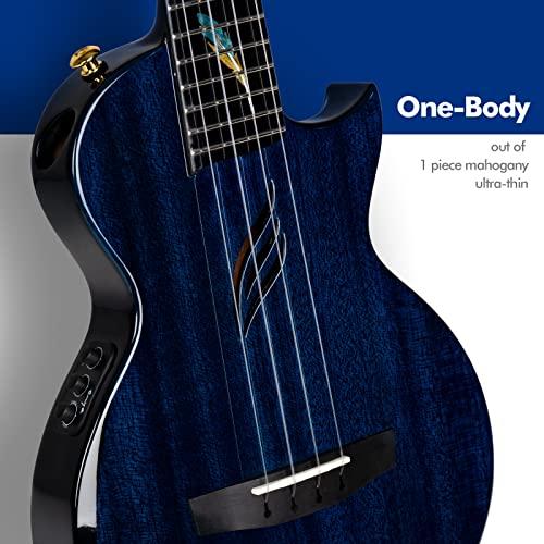 現品発送 Enya Tenor Ukulele AcousticPlus PickupとDeluxe Ukulele Case (EUT-Feather Blue) を内蔵した全マホガニー製ウクレレ 【2547040856】(88846円)