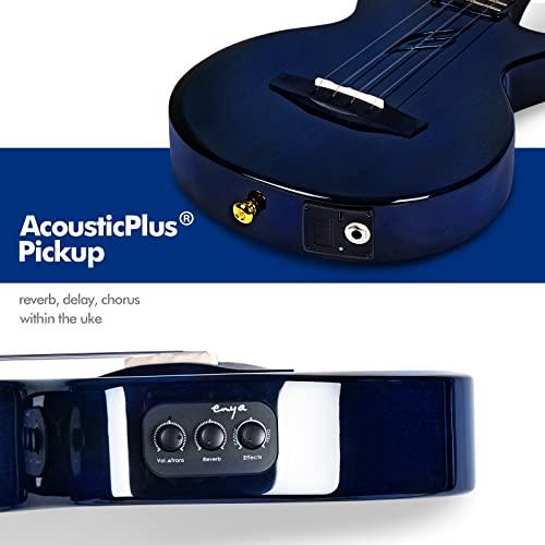 現品発送 Enya Tenor Ukulele AcousticPlus PickupとDeluxe Ukulele Case (EUT-Feather Blue) を内蔵した全マホガニー製ウクレレ 【2547040856】(88846円)
