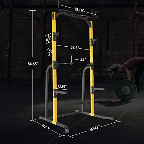 《送料込》 ZENOVAスクワットラックパワーラックホームジム設備プルアップラックスクワットスタンド重量挙げ用800 LBS重量容量 【KUE1043801247】(36410円)