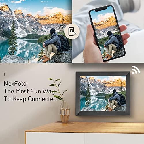 NexFoto　32　GB大容量15インチデジタルピクチャーフレーム、Wi-Fiデジタルフォトフレーム、壁に取り付け可能、アプリやメールで写真動画を瞬時に共有、祖父母