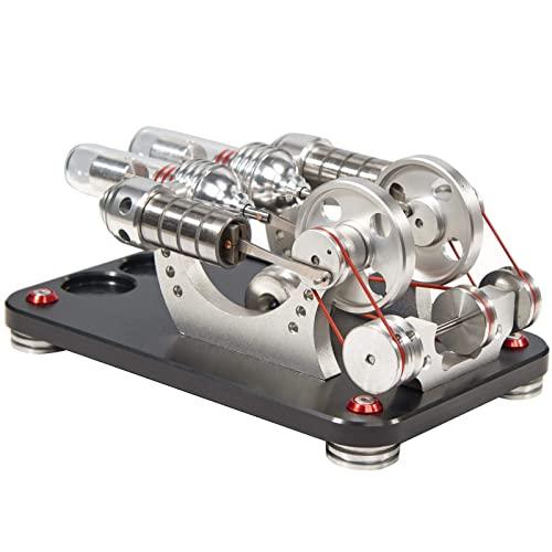 PFCKE熱風スターリングエンジンモーター教育模型玩具電気発電機LEDライトキット大人向けティーチングスターリングエンジンキット卓上教育玩具エンジニア向け 