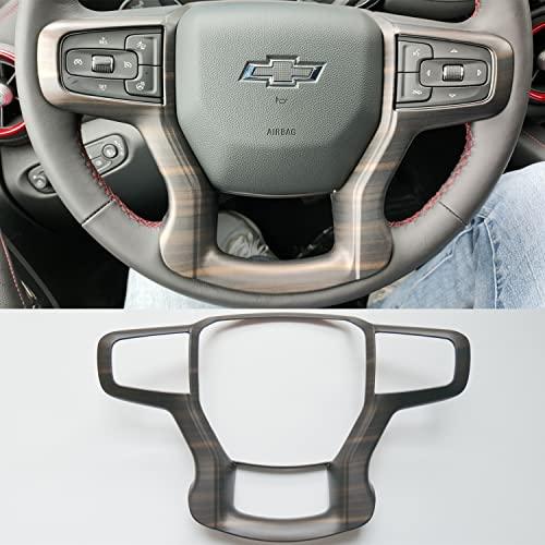 ZiWen 木目ハンドルカバー シボレー シルバラード 1500 2500 3500 タホ (グレインパターン) B0BS3LTFFT