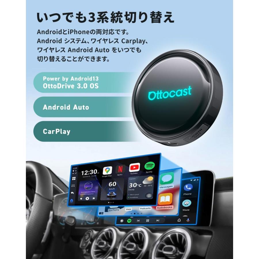 ottocast P3 カーオーディオシステム OTTOCAST P3 CarPlay AI Box