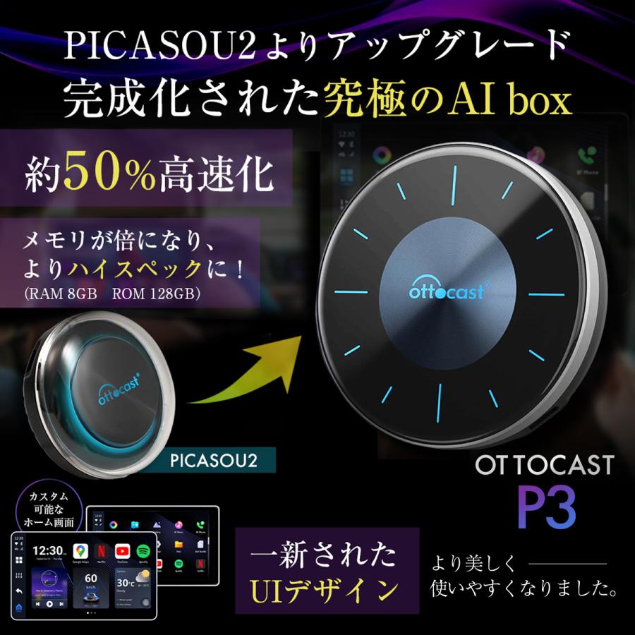 【販売実績No.1正規代理店】 オットキャスト P3 OTTOCAST android 12.0モデル｜akindoyamaru｜10