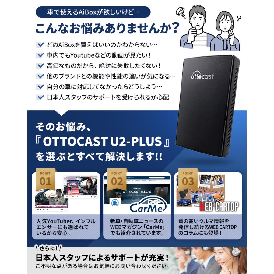 オットキャスト OTTOCAST CarPlay AI Box U2-PLUS ストレージ64G オットキャスト OTTOCAST CarPlay AI Box U2-PLUS ストレージ64G
