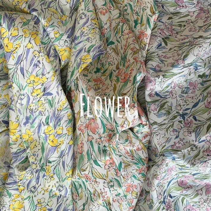 花柄 水彩画 線描き 花 60sローン 650 2 Okb Fabric 通販 Yahoo ショッピング