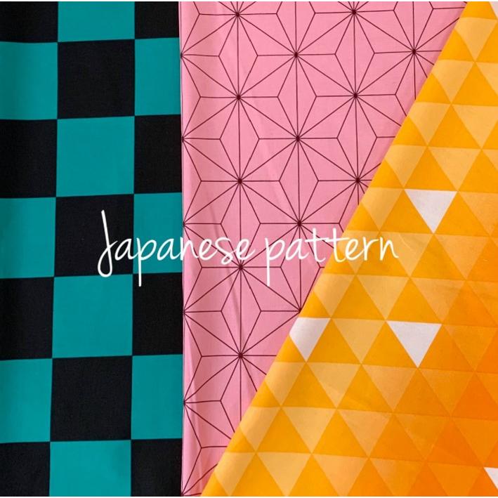 10cm単位 数量5 チェック柄 生地 市松模様 麻の葉 鱗文様 黒 緑 Okb Fabric 通販 Yahoo ショッピング