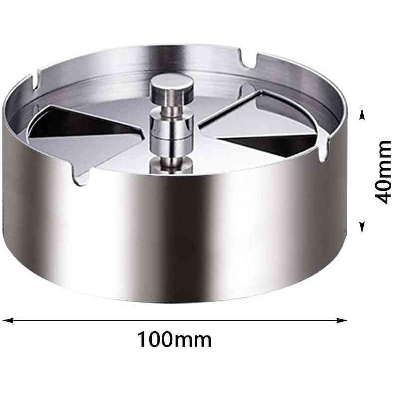 灰皿 ふた付き 大容量 ステンレス素材 卓上 屋外用 回転式蓋 密閉 客室