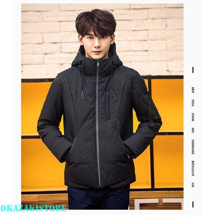 通販でクリスマス 中綿ジャケット メンズ 紳士用 防風 冬防寒 秋 ファスナー アウター ダウンコート 厚手 フード付き ショート丈 中綿ダウンジャケット メンズ ダウンジャケット ファッション 紳士用 無地 軽量 ダウン コート アウター