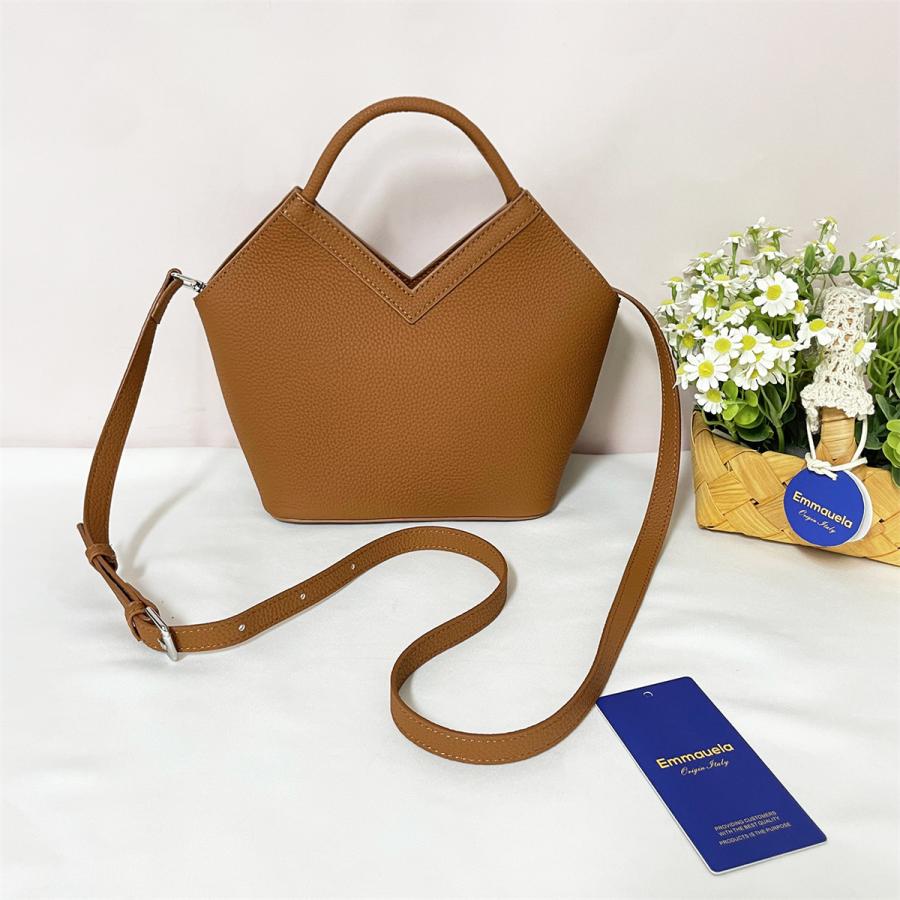 ハンドバッグ EU製 Emmauela・イタリア・ミラノ発 高級牛革 本革  