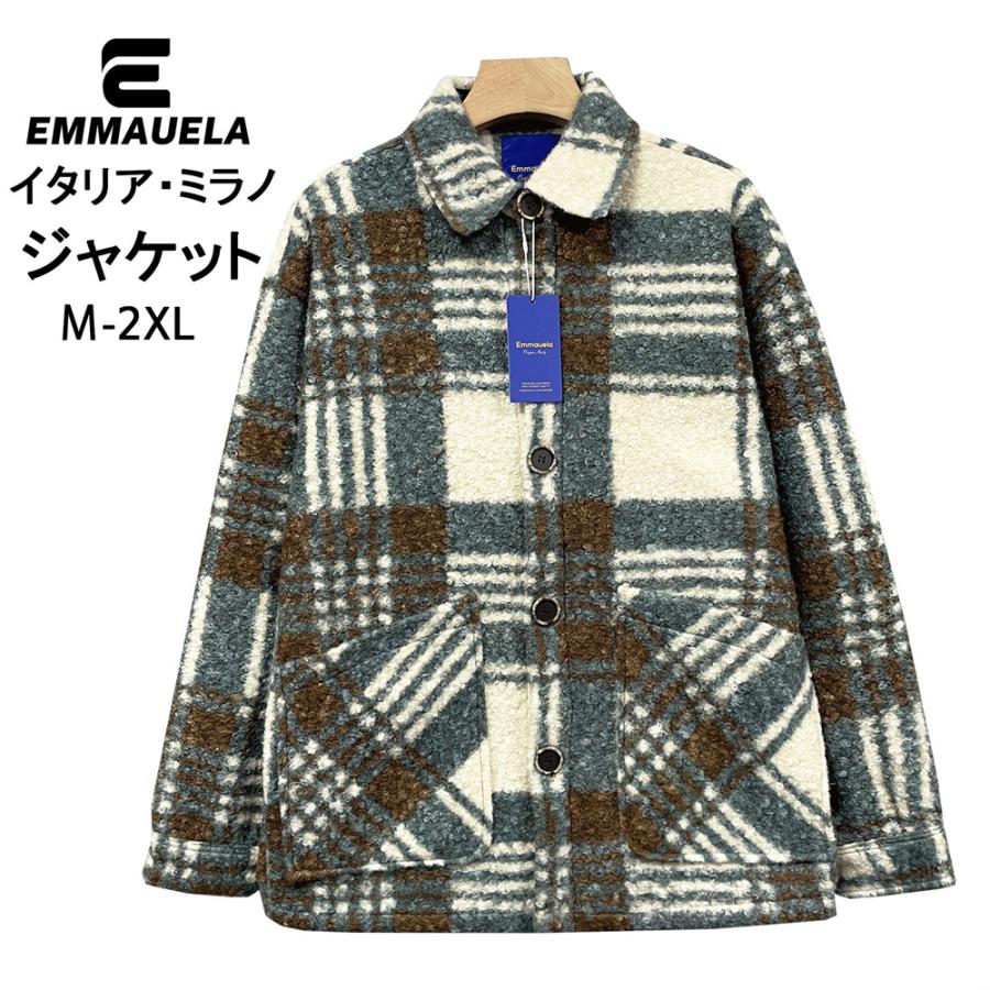 EVALINKA イタリア製　ウール　ボア　ジャケット　コート　個性的　派手 EVALINKA イタリア製 ウール ボア ジャケット コート 個性的 派手