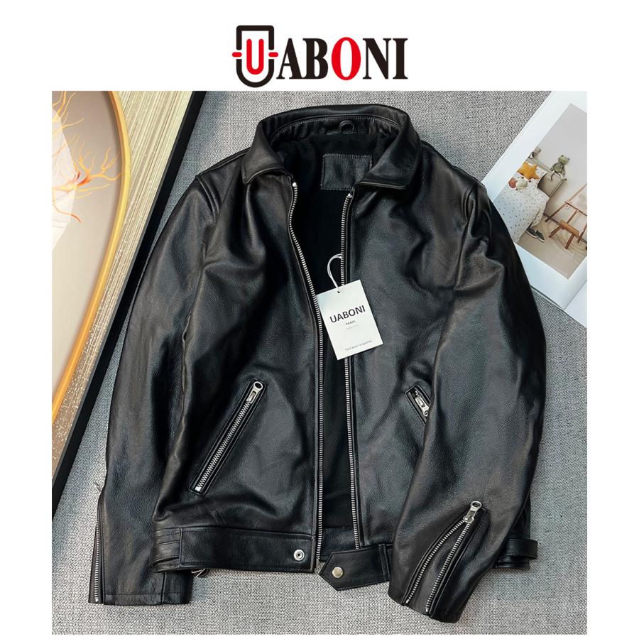 20%OFF レザージャケット EU製 Uaboni*Paris*ユアボニ 羊革 レザー