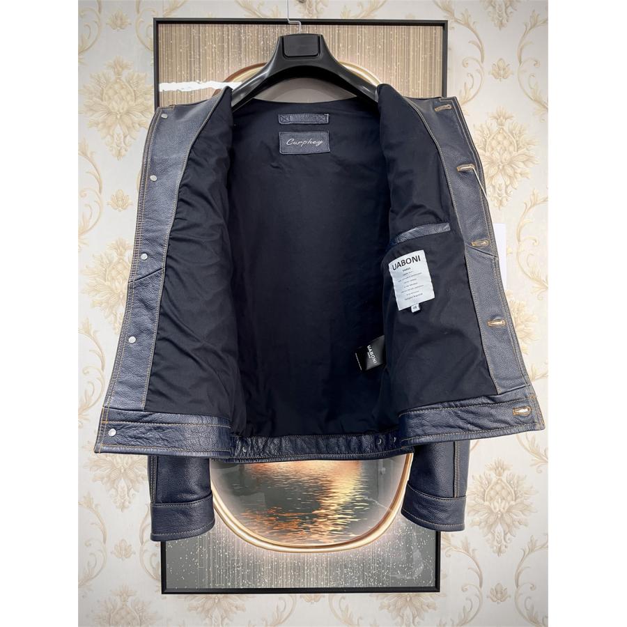 レザージャケット EU製 UABONI*Paris*ユアボニ 牛革 重厚 個性 レザージャケット EU製 UABONI*Paris*ユアボニ 牛革 重厚 個性