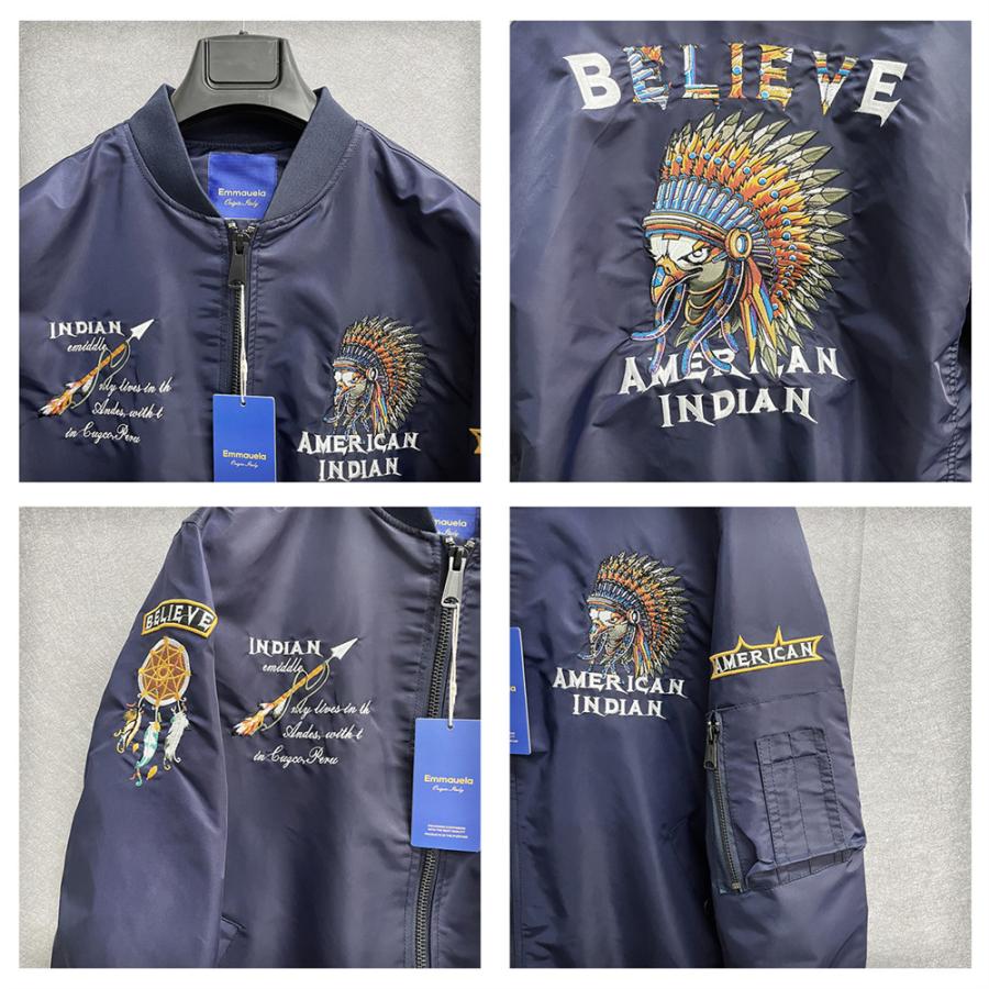 MAYOZONES フライトジャケット MA-1 インディアン刺繍 2XL 楽天市場