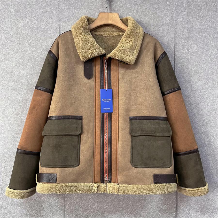 ボマージャケット EU製 Emmauela ミラノ発 羊革 シープスキン ボマージャケット EU製 Emmauela ミラノ発 羊革 シープスキン
