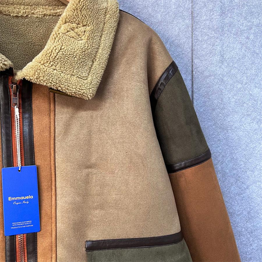ボマージャケット EU製 Emmauela ミラノ発 羊革 シープスキン ボマージャケット EU製 Emmauela ミラノ発 羊革 シープスキン