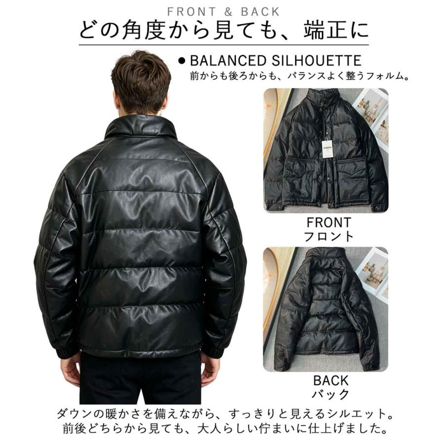 レザー ダウンジャケット EU製 Uaboni Paris ユアボニ パリ発 羊革