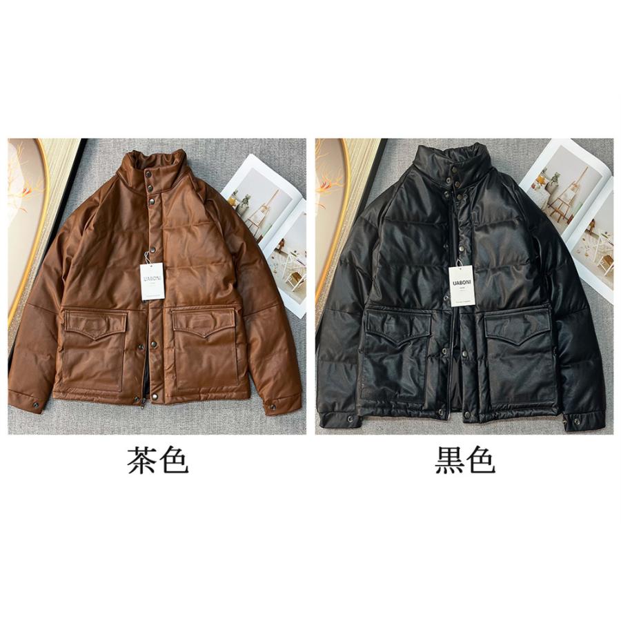 20%OFF レザー ダウンジャケット EU製 Uaboni Paris ユアボニ パリ発