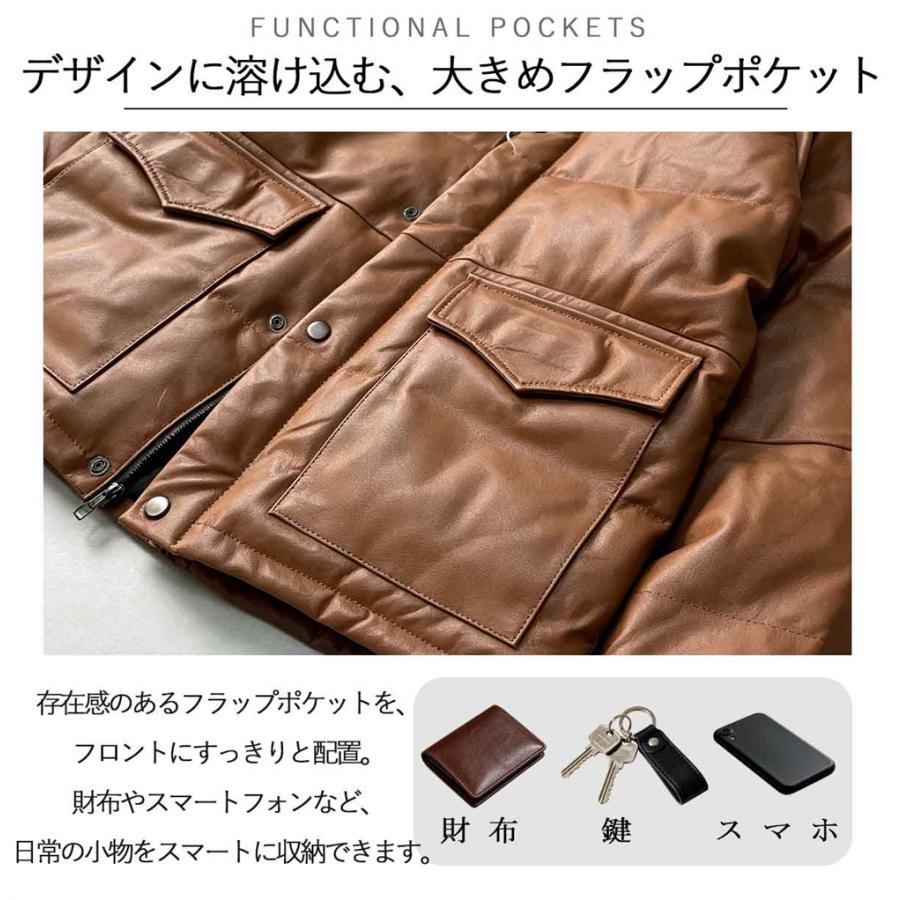 20%OFF レザー ダウンジャケット EU製 Uaboni Paris ユアボニ パリ発