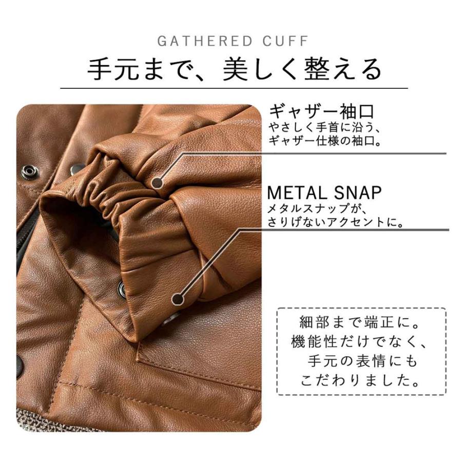 レザー ダウンジャケット EU製 Uaboni Paris ユアボニ パリ発 羊革