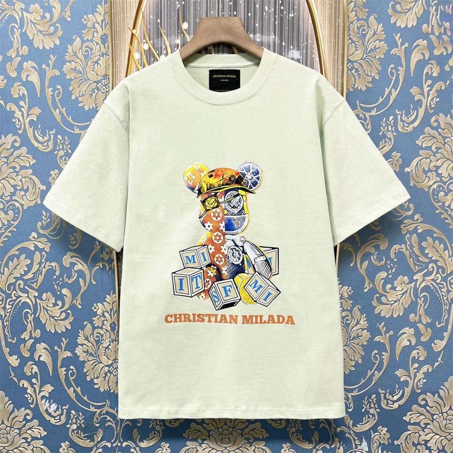 半袖 Tシャツ EU製 christian milada・ミラノ発 コットン100 半袖 Tシャツ EU製 christian milada・ミラノ発 コットン100