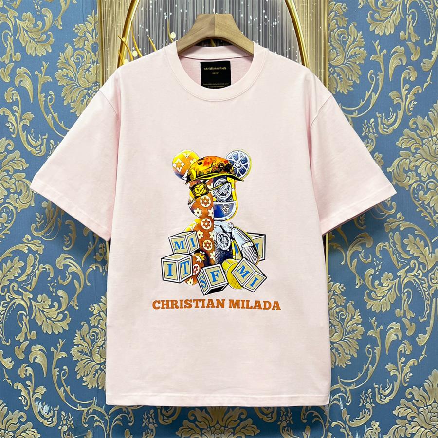 半袖 Tシャツ EU製 christian milada・ミラノ発 コットン100 半袖 Tシャツ EU製 christian milada・ミラノ発 コットン100