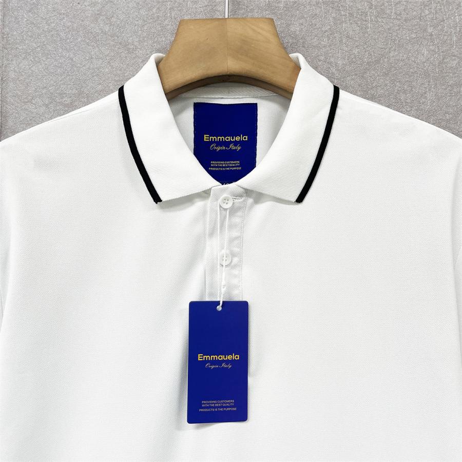 50%SALE ポロシャツ EU製 Emmauela ミラノ発 薄手 速乾 無地