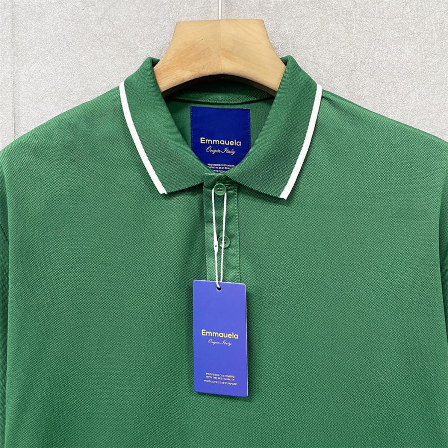 50%SALE ポロシャツ EU製 Emmauela ミラノ発 薄手 速乾 無地