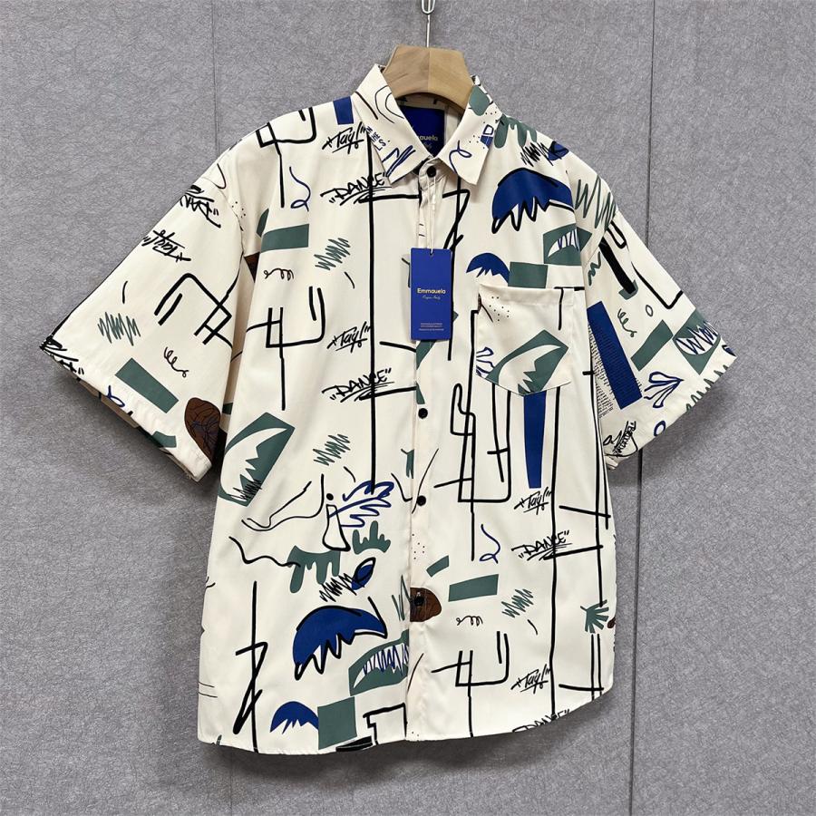 AiE フラワー柄 半袖シャツ OVERSIZED FLORAL-PRINT SHORT-SLEEVED SHIRT オーバーサイズ花