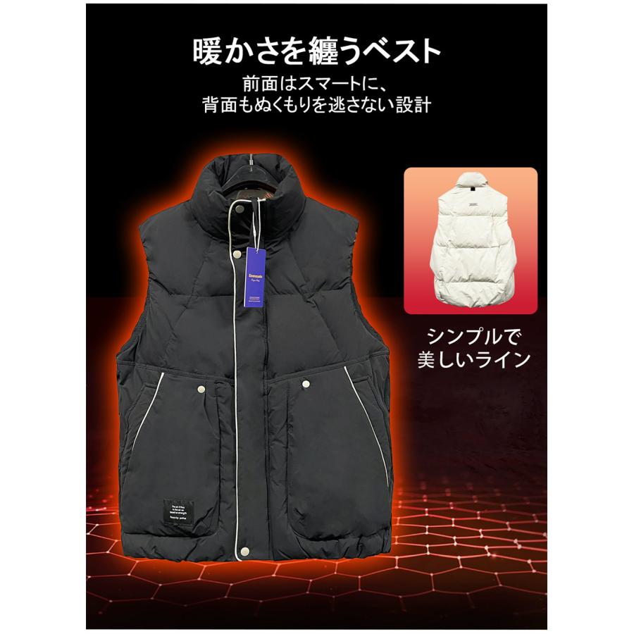 ダウンベスト EU製 Emmauela ミラノ発 グースダウン90％ 防寒 保温