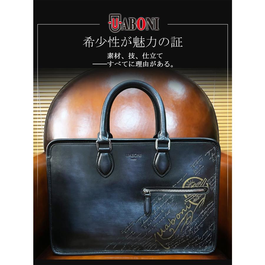 20%OFF ブリーフケース ビジネスバッグ EU製 Uaboni ユアボニ 幻のパティーヌ 手染 鞄 トートバッグ バッグ 本革 レザー カーフスキン 通勤 メンズ 紳士の画像
