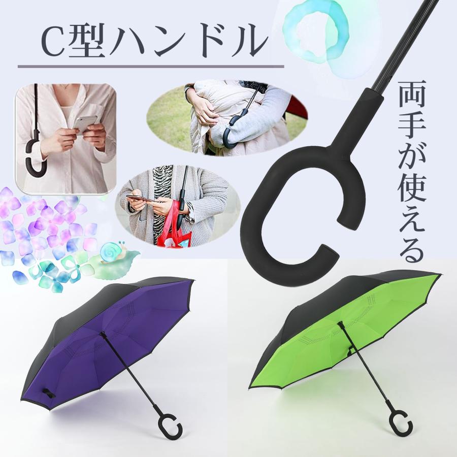 逆さ傘 逆折り式 逆開き 傘 自立式 晴雨兼用 UVカット 8本骨 大型