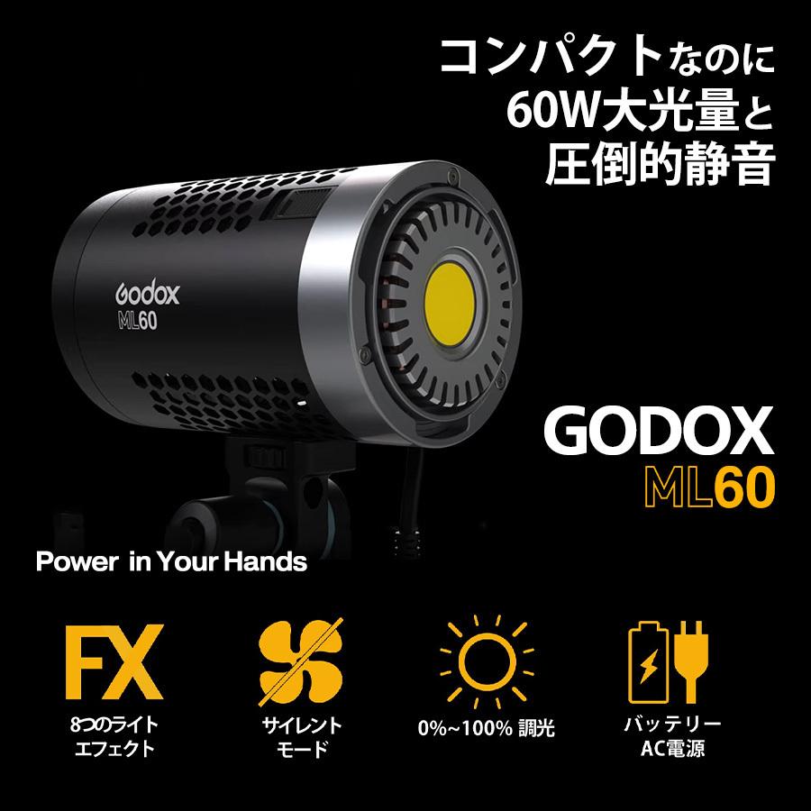 日本公認代理店] Godox ML60 60W 手持ち式 LEDライト 5600±200K
