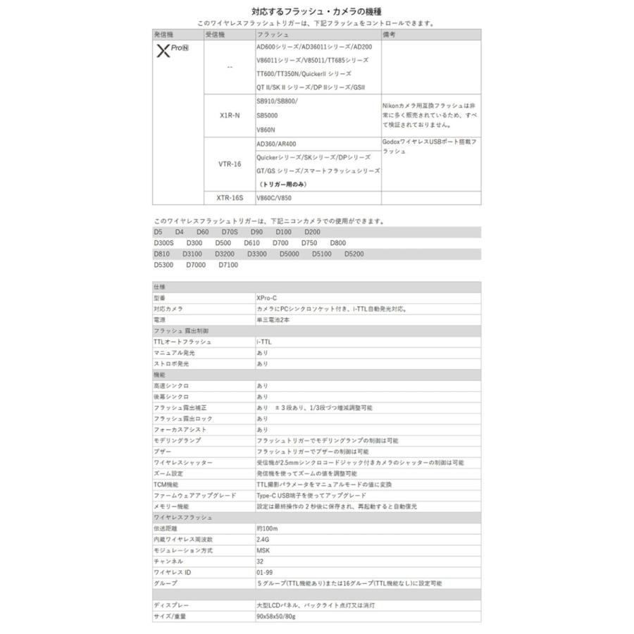 公式日本語説明書付き 技適マーク付き】Nikon用 Godox XPro-N 公式日本語説明書付き 技適マーク付き】Nikon用 Godox XPro-N