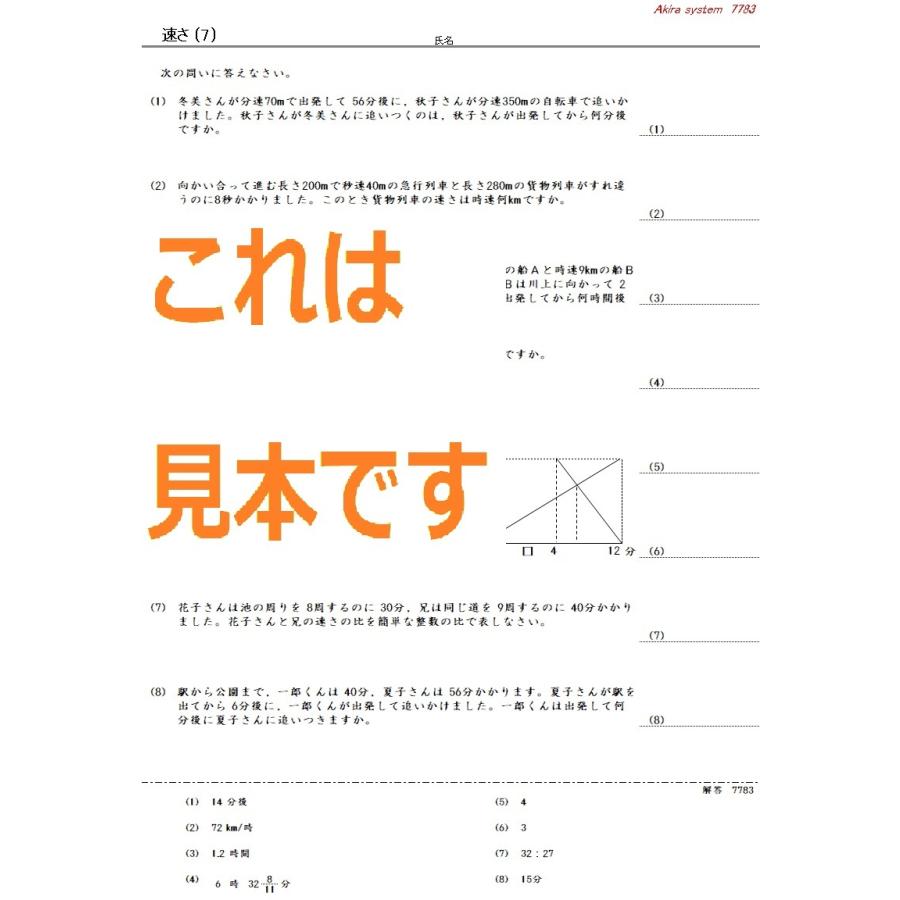 中学受験算数 速さ総合 2 06 10 Bj002 算数問題集のアキラストア 通販 Yahoo ショッピング