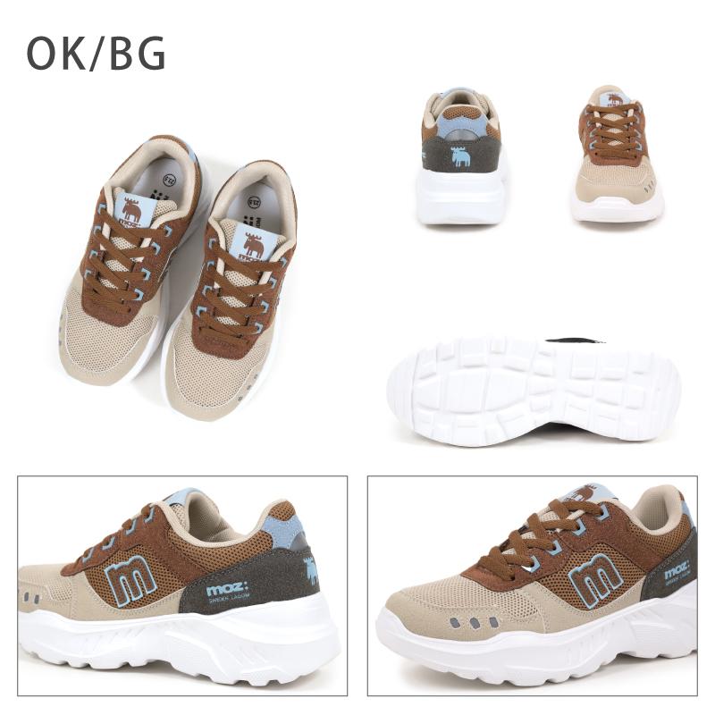 moz モズ スニーカー レディース 厚底 4cmソール コンビカラー