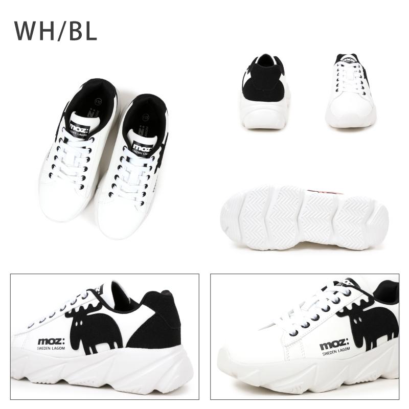 moz（モズ） スニーカー 厚底 フェイクレザー×スエード 運動靴