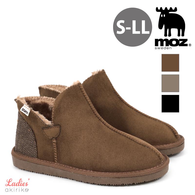 moz（モズ） ムートンブーツ センターシーム ツイード素材 滑り止め