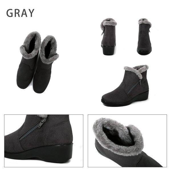 ショートブーツ 軽量 インナーボア サイドファスナー ウェッジソール