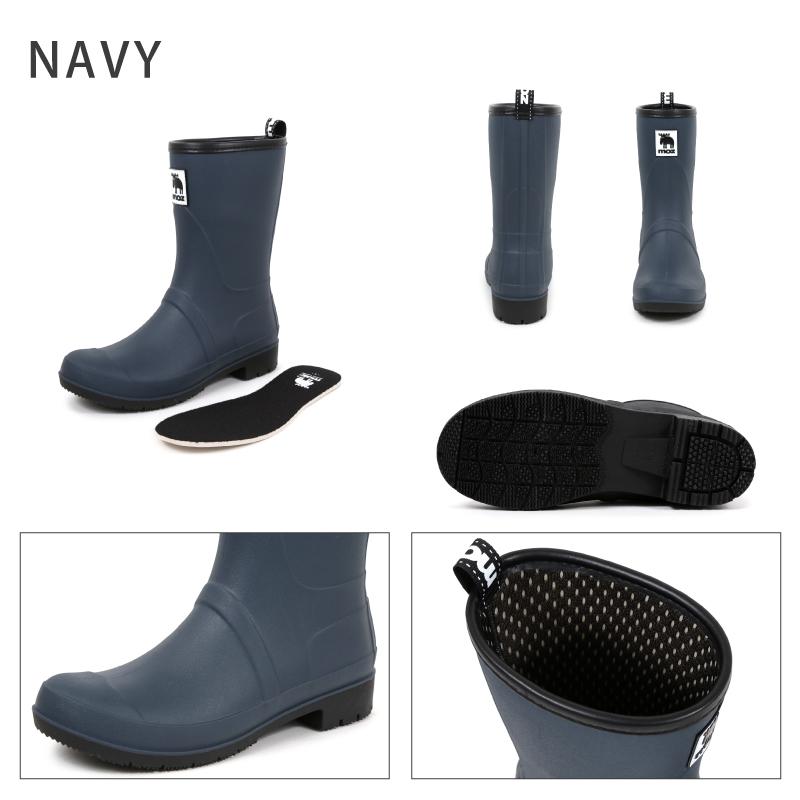 moz（モズ） レインブーツ ミドル丈 TPE素材 滑り止めソール ウレタン
